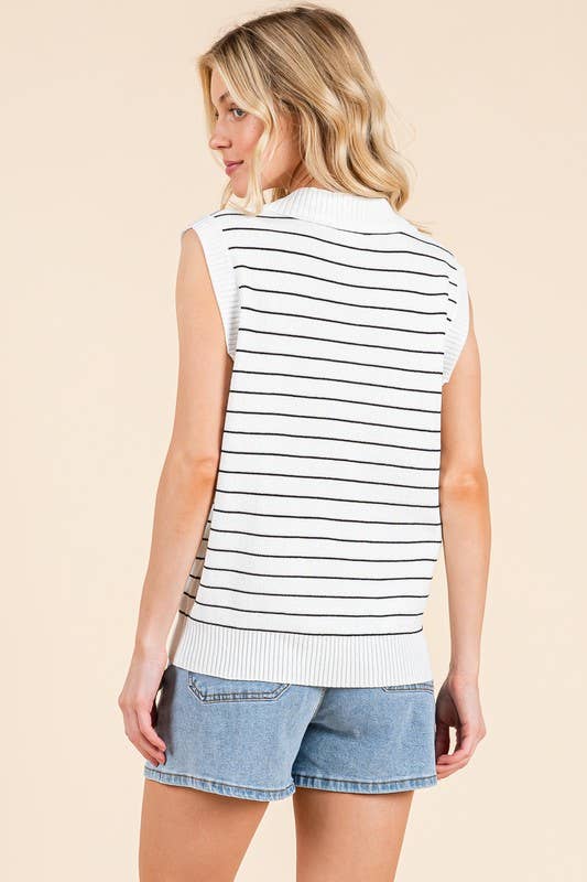 Striped Sweater Vest Top