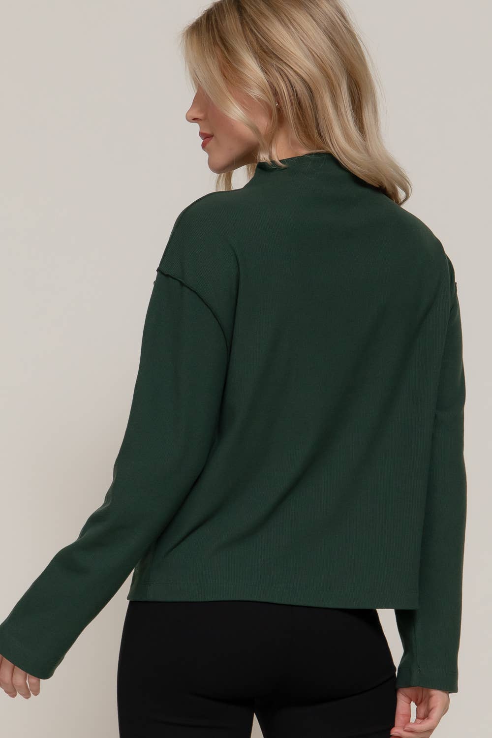 Long Sleeve Visible Overlocked Seams Top