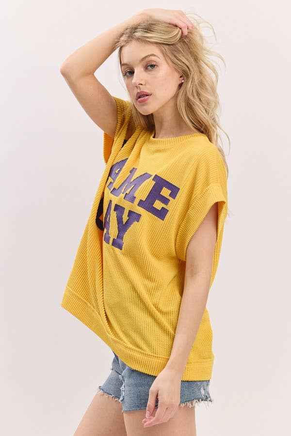 Game Day Ribbed Knit Top