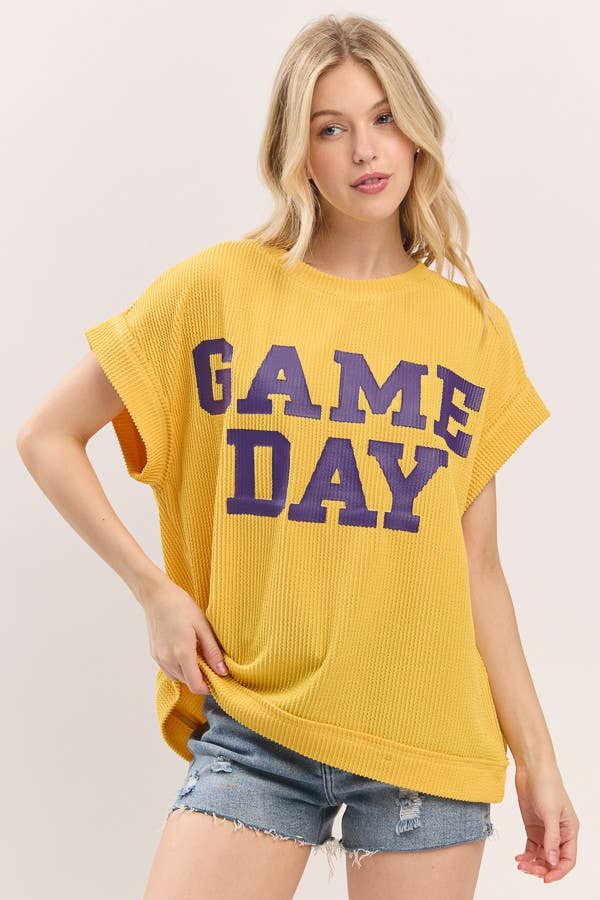 Game Day Ribbed Knit Top
