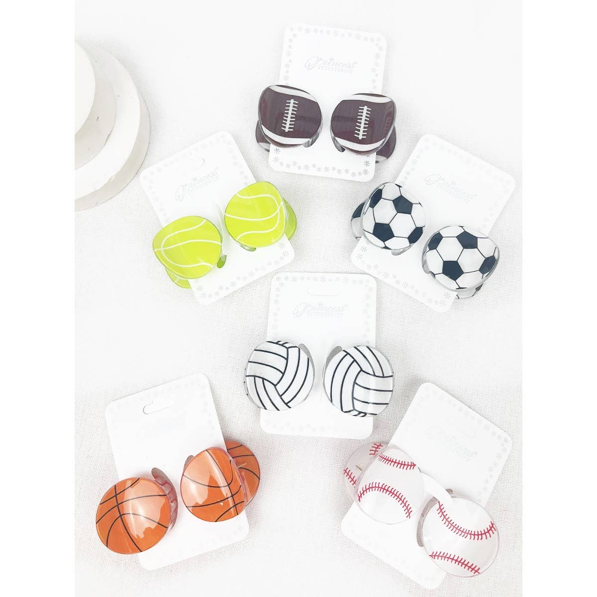 Sports Ball Theme Medium Size Claw Clips