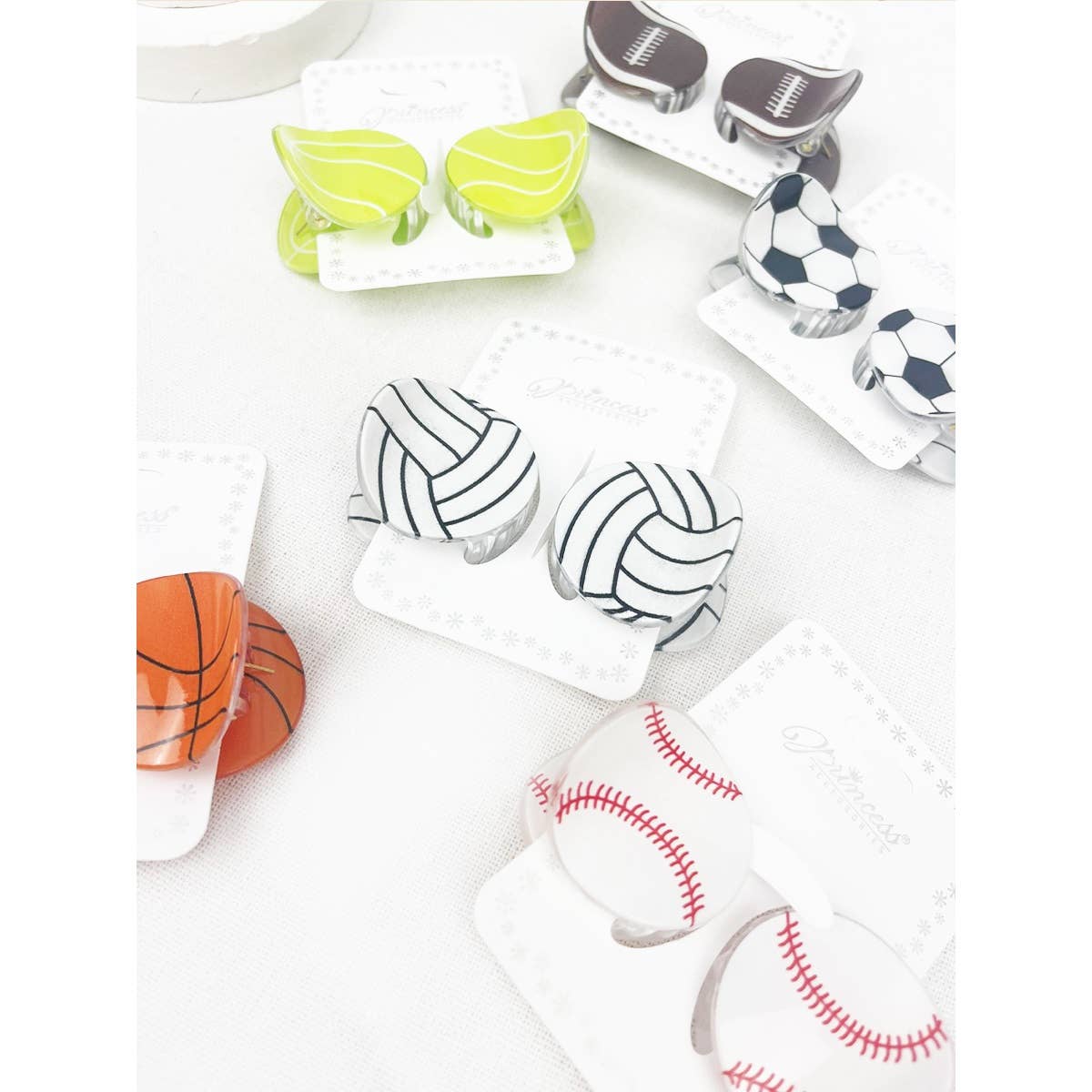 Sports Ball Theme Medium Size Claw Clips