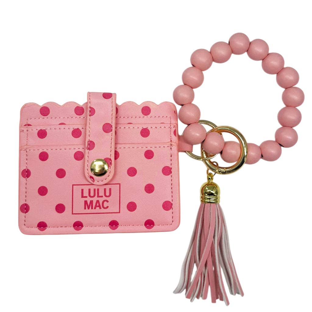 Lulu Mac Dot Beaded Wristlet ID Wallet