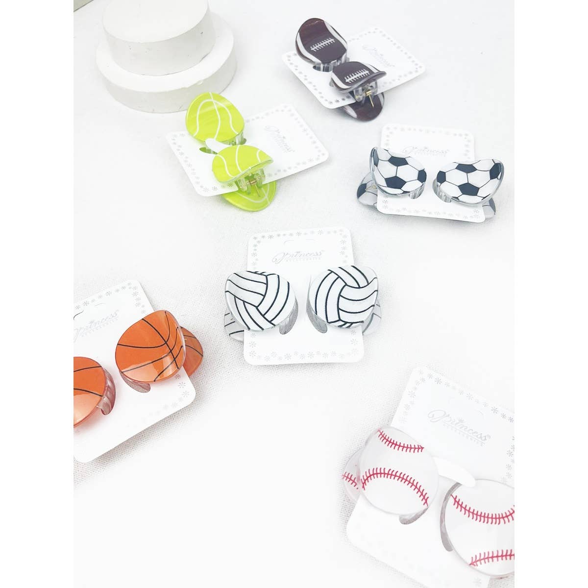 Sports Ball Theme Medium Size Claw Clips