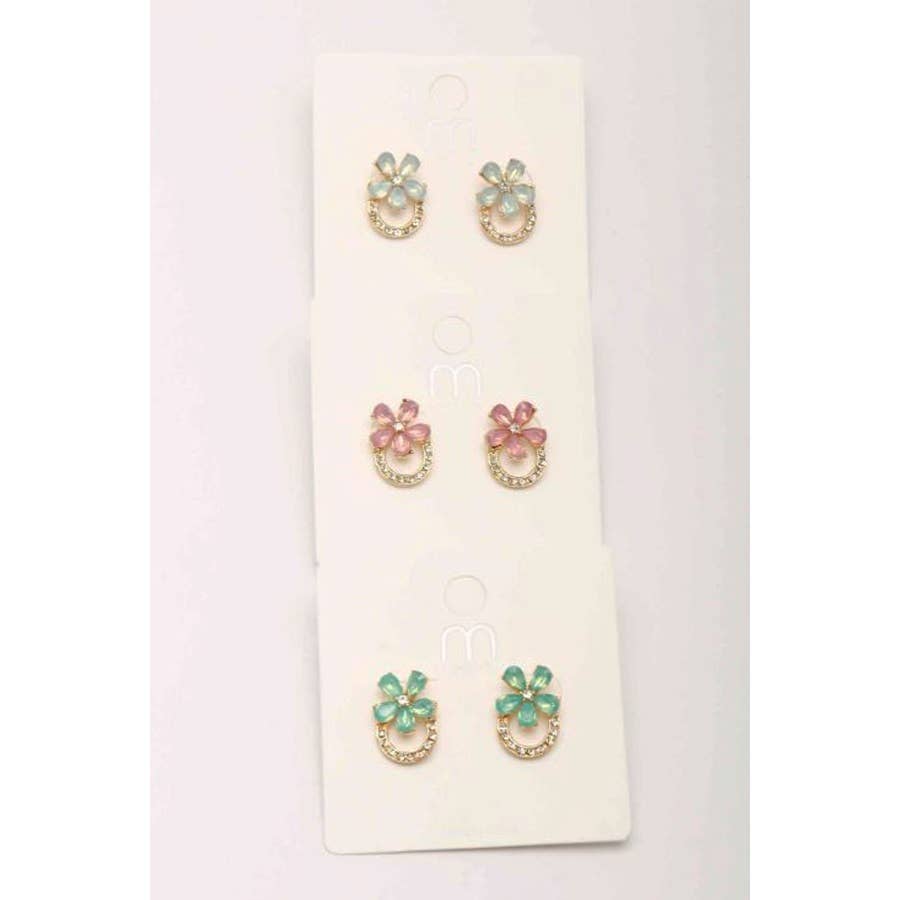 Mini Crystal Flower Earrings