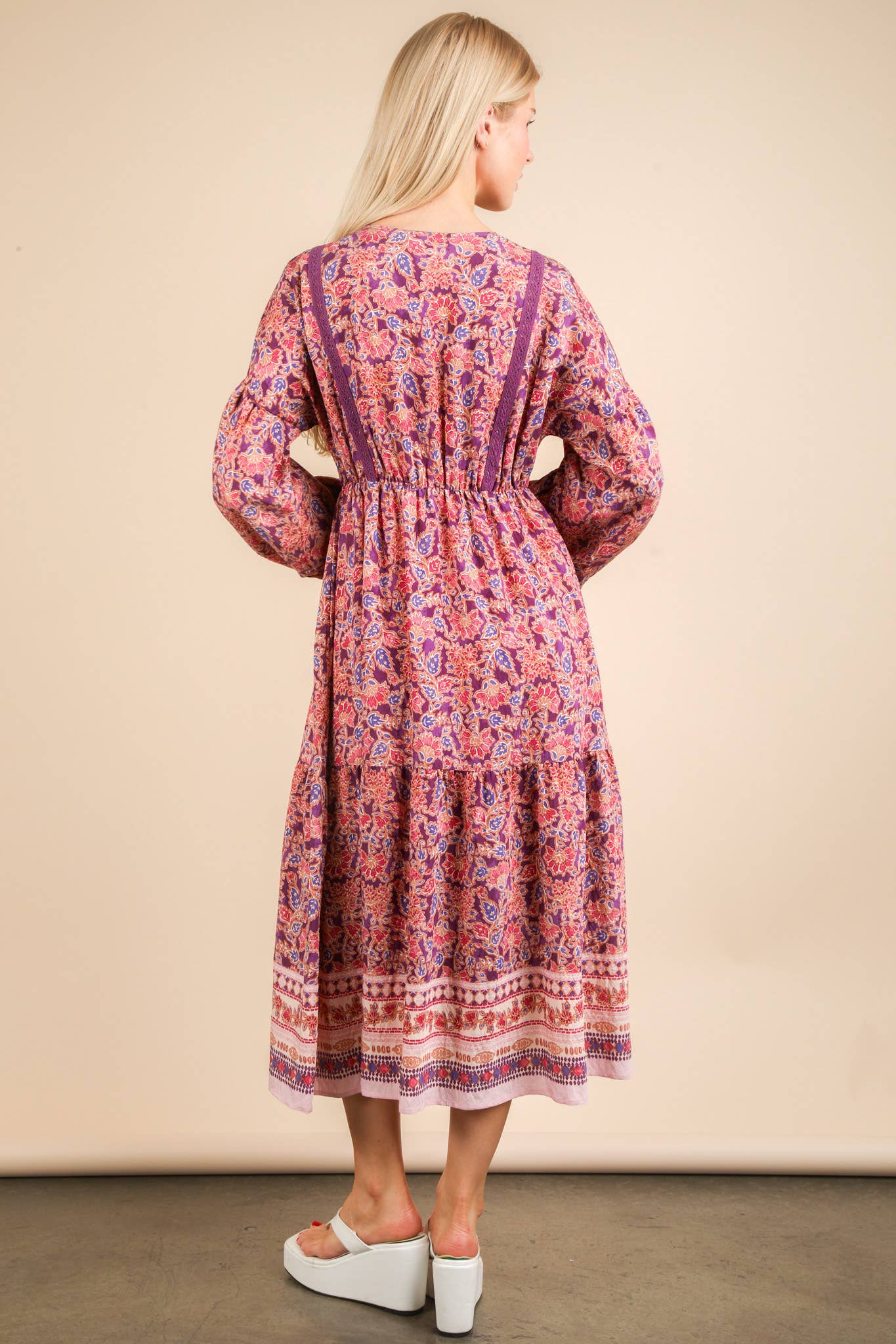 Floral Printed Button Down Midi Dress