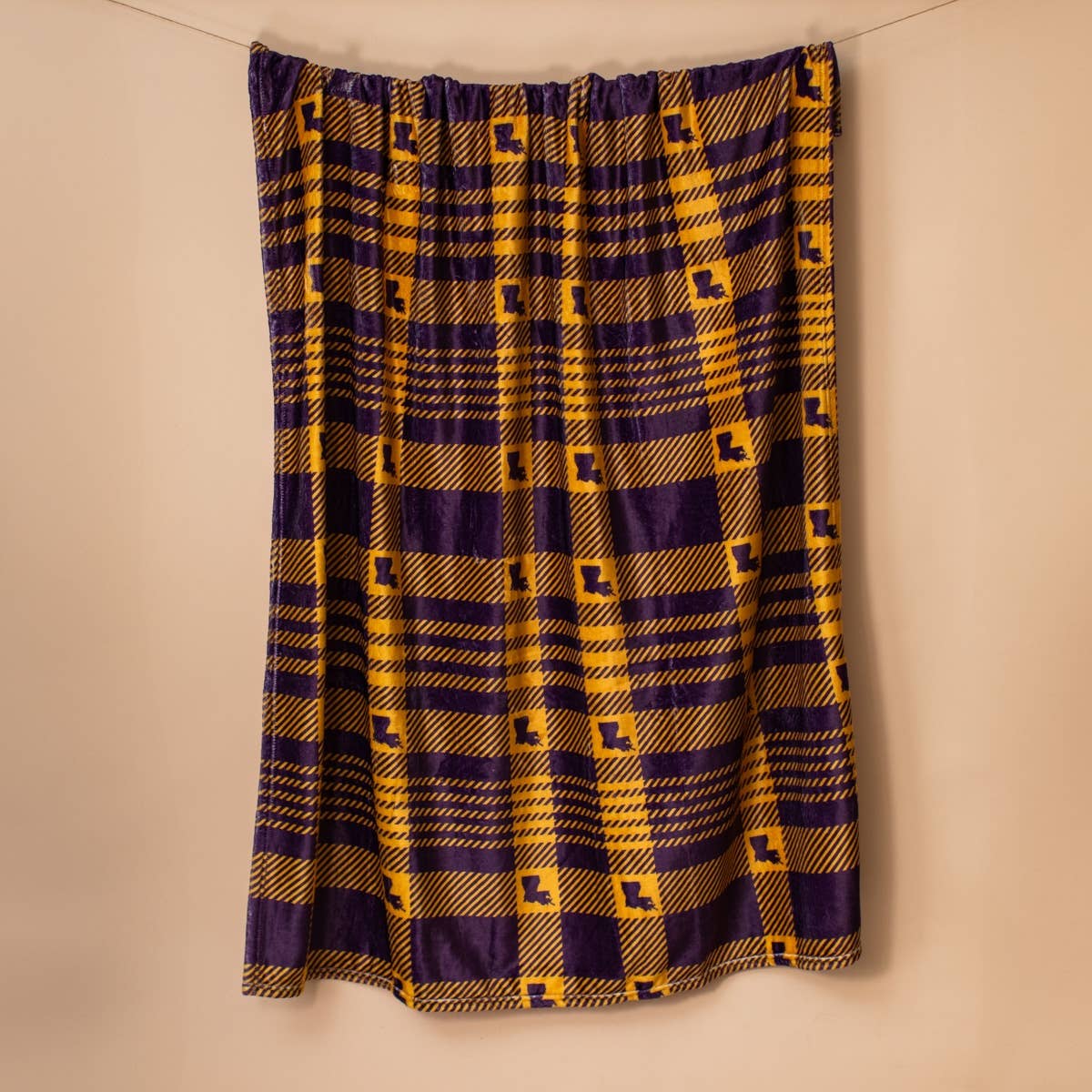 Louisiana Plaid Throw Purple/Yellow 50x60