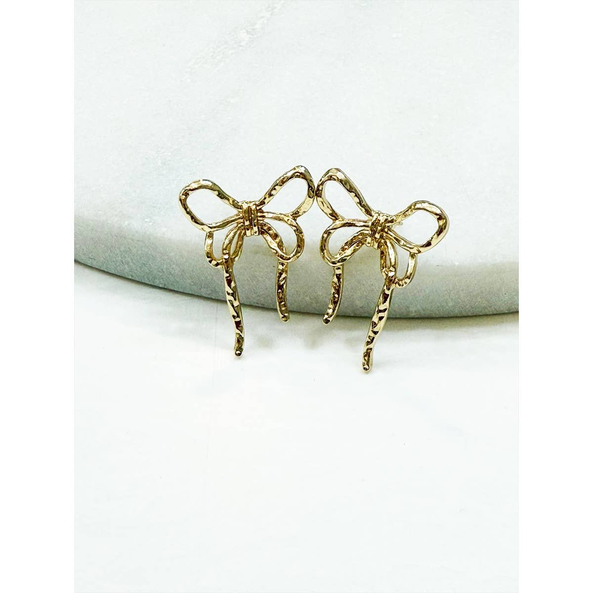 Hammered Bow Earrings