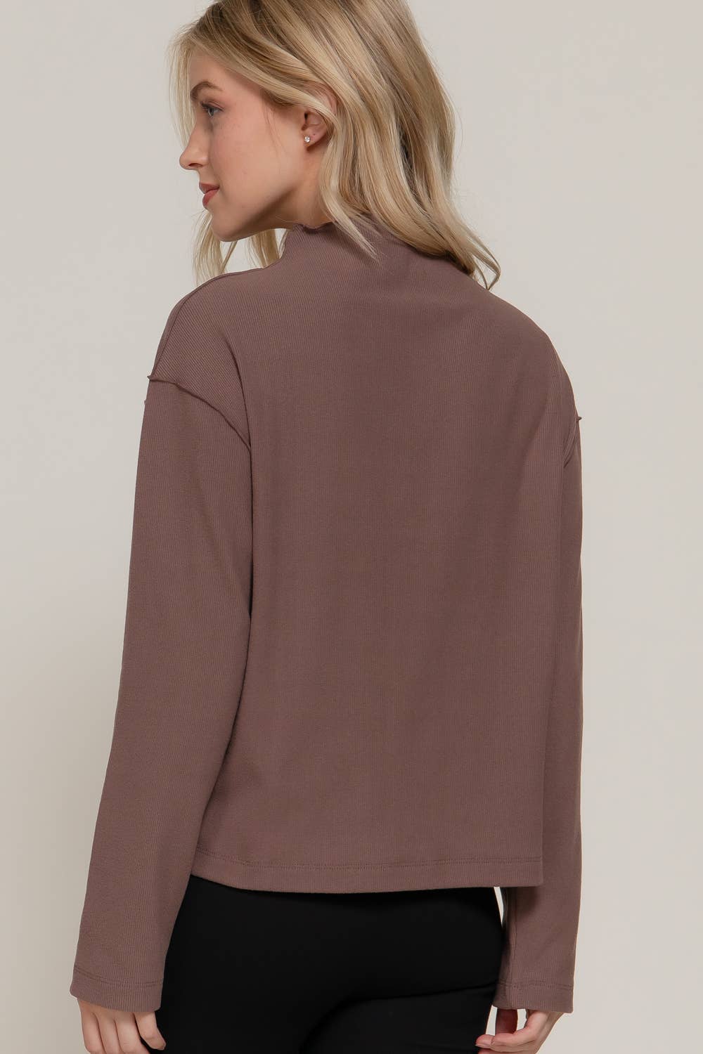 Long Sleeve Visible Overlocked Seams Top