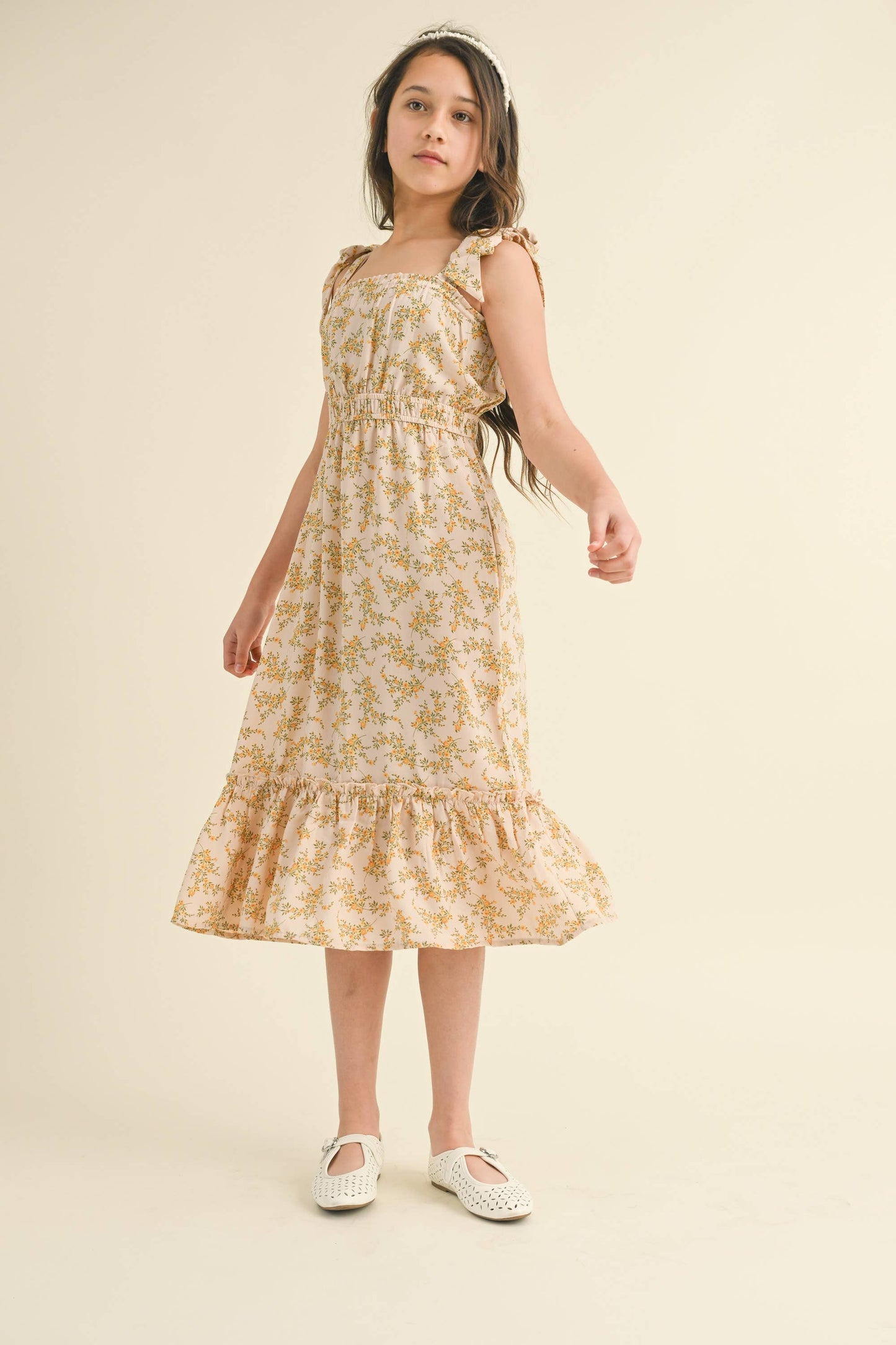 TWEEN GIRLS KIDS STRAPPY JULIETTE WAIST MIDI DRESS