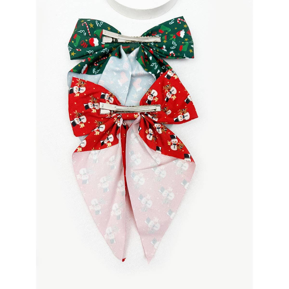Christmas Theme Bow Hair Clip Short