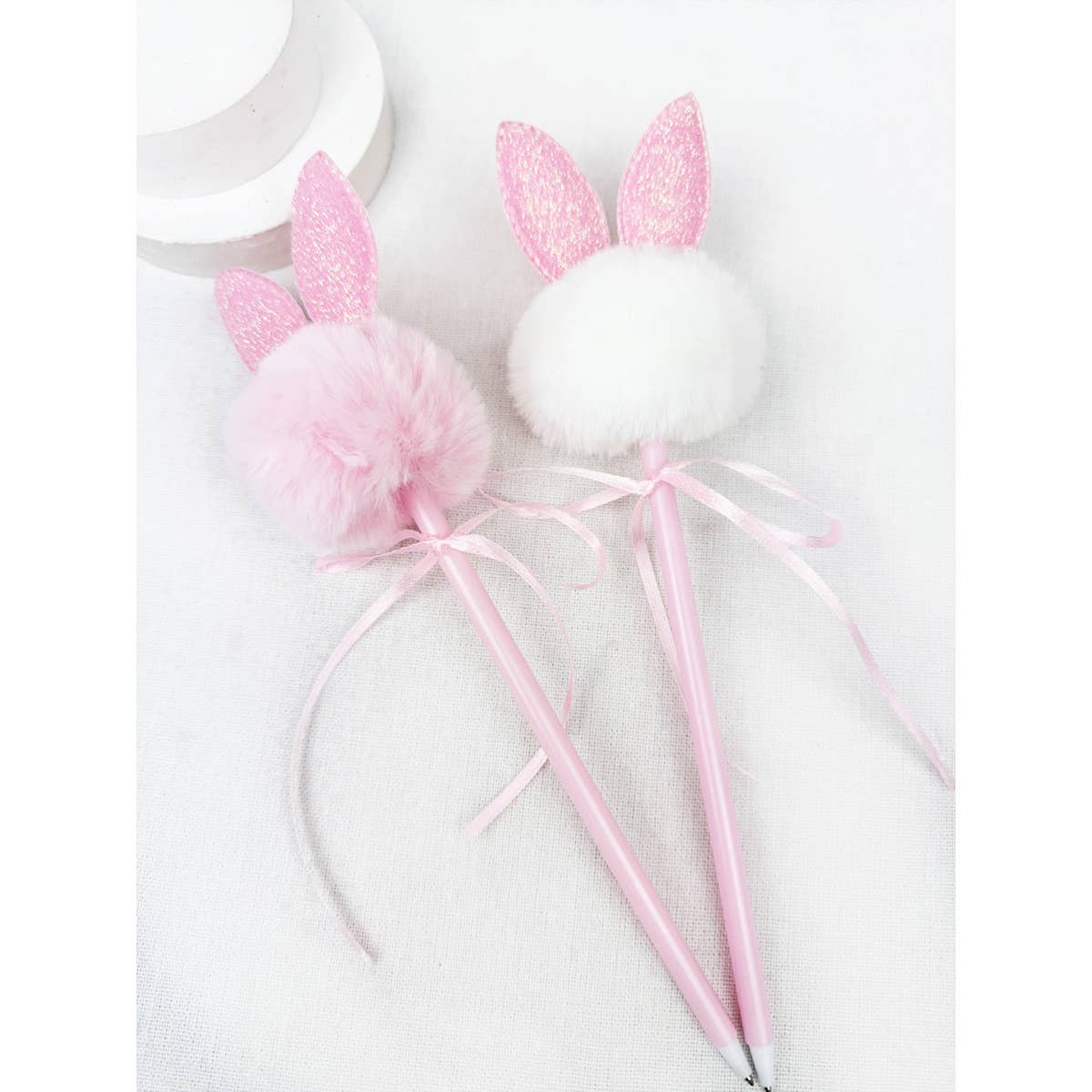 Bunny Plush Pom Pom Pen with Bow