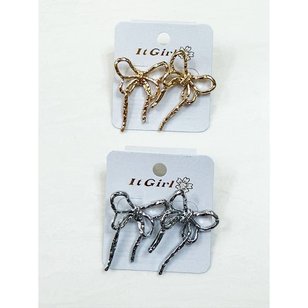 Hammered Bow Earrings