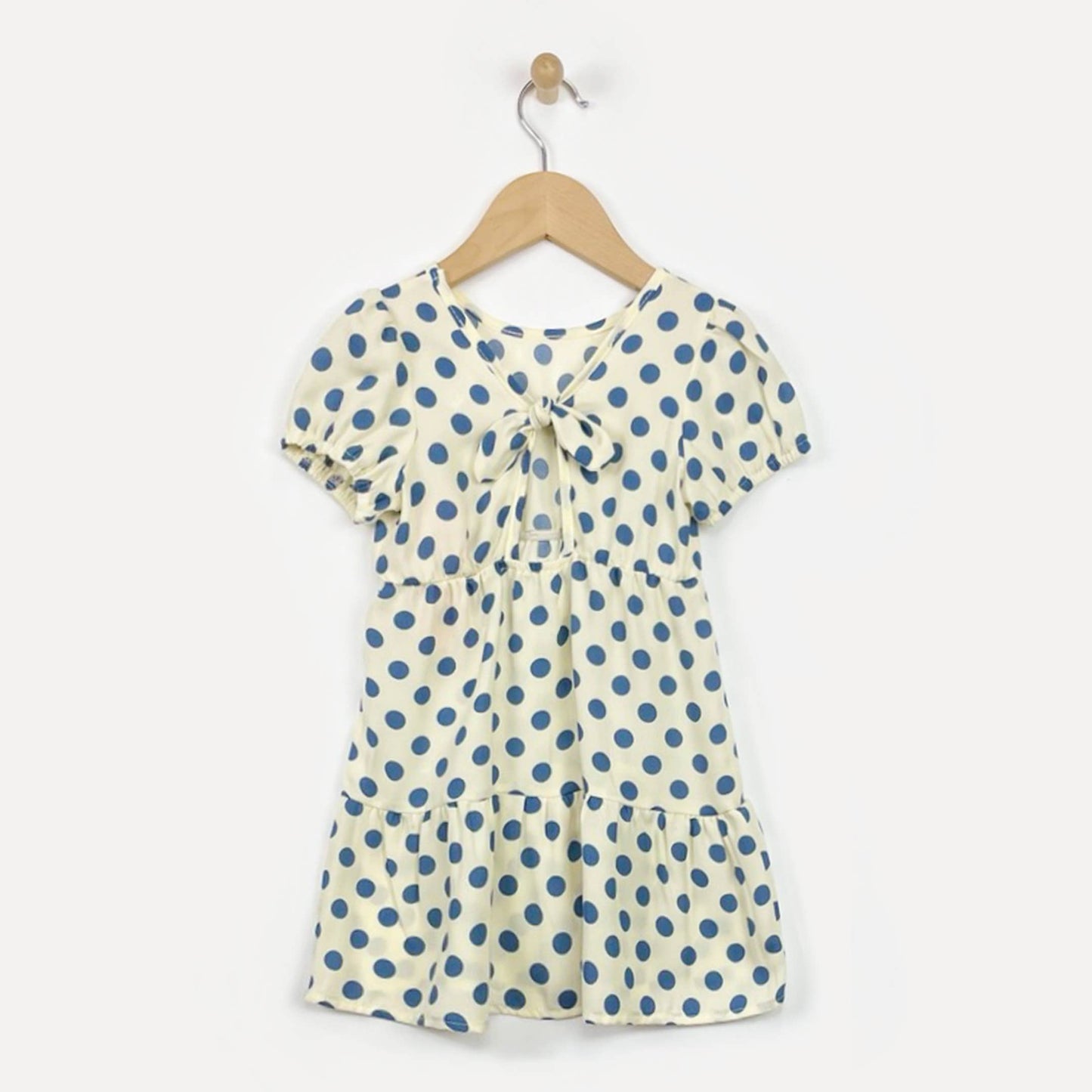 TODDLER KIDS GIRLS PUFF SLEEVE TIE BACK