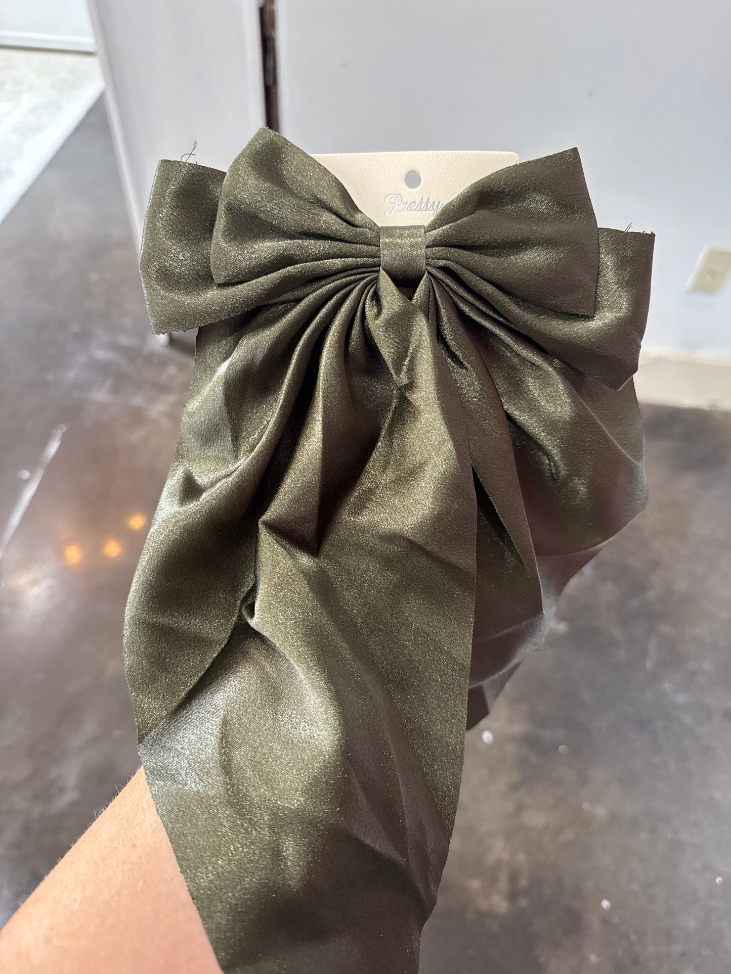 Solid Long Tail Satin Hair Bow Clip