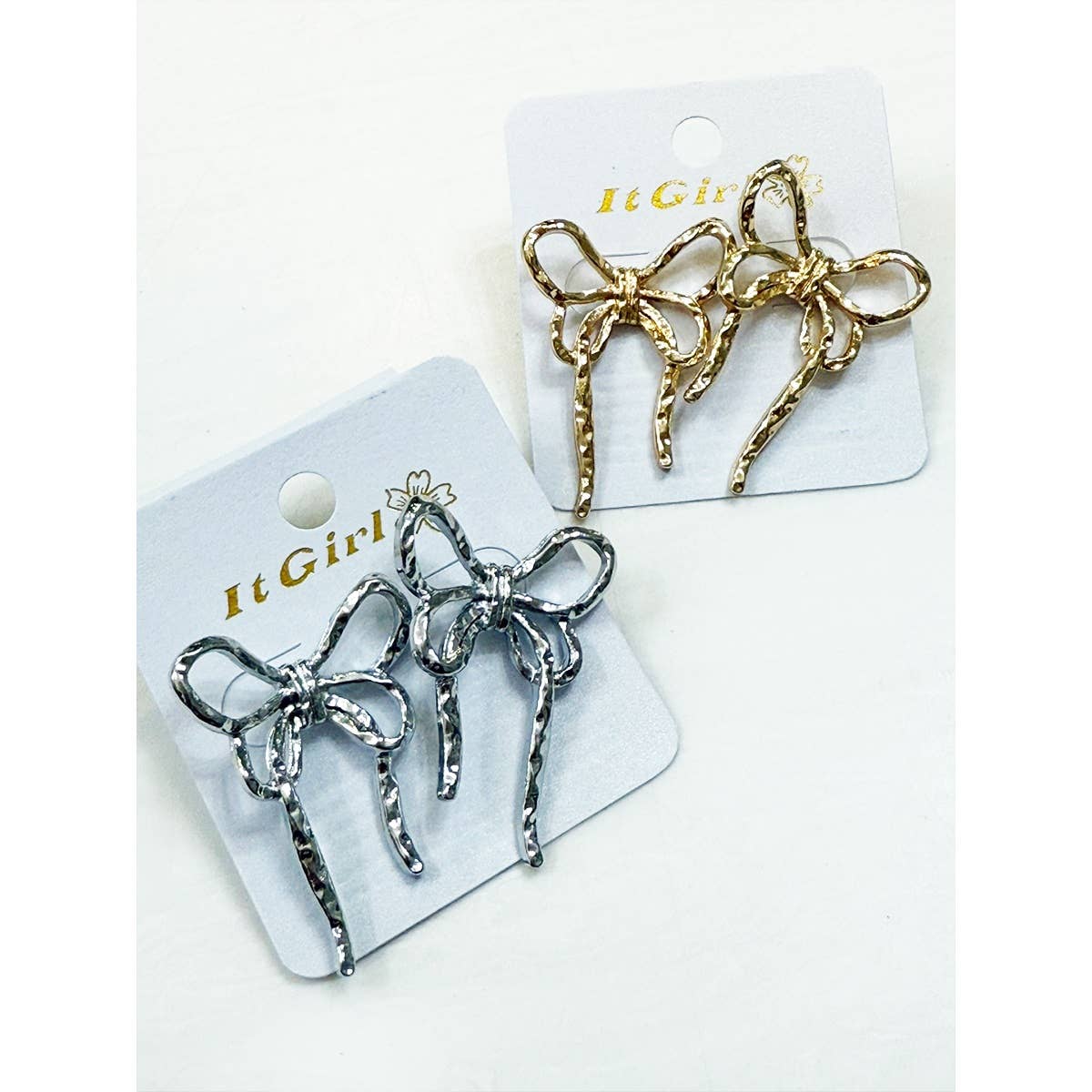 Hammered Bow Earrings