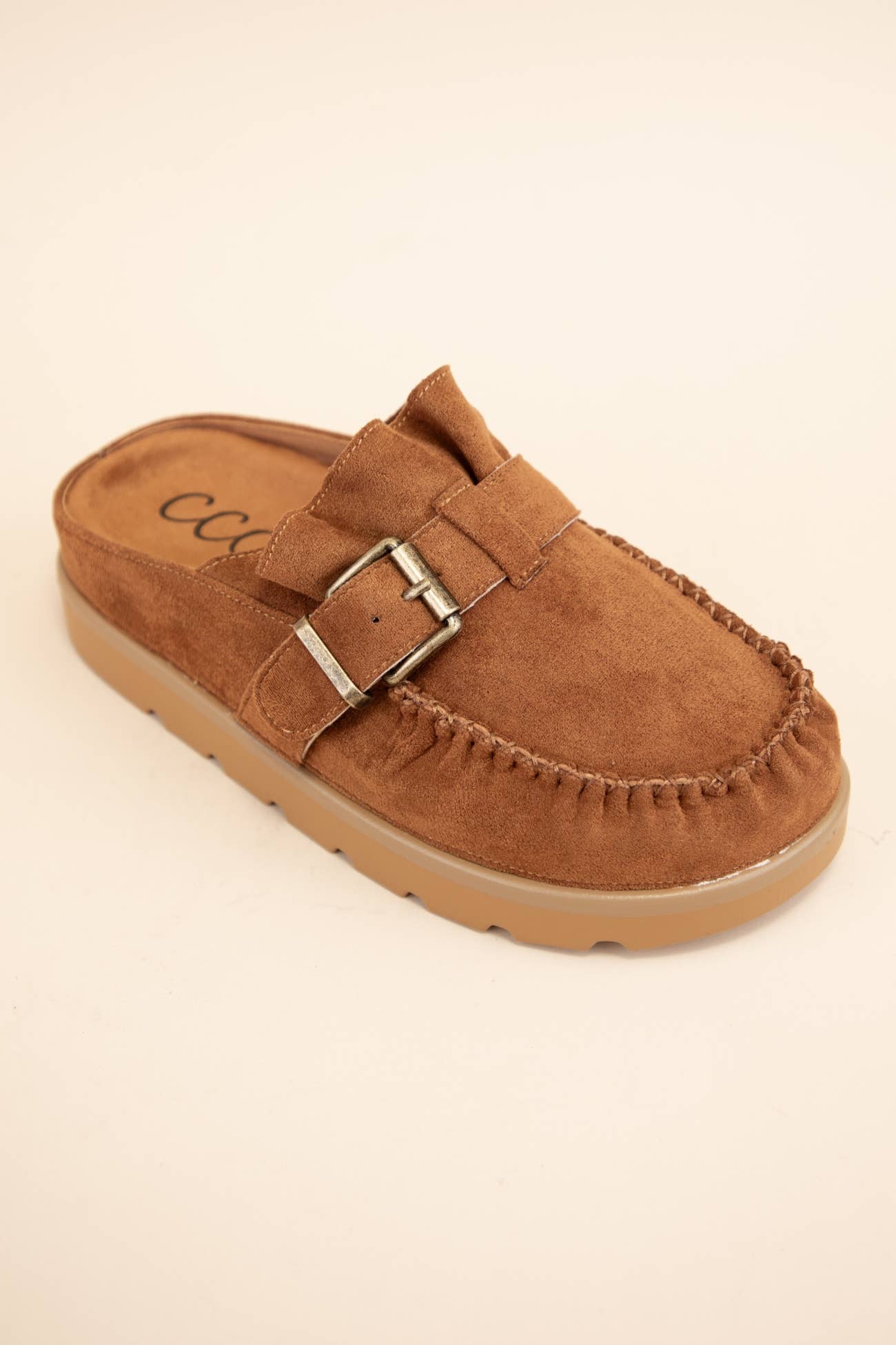 EFFY RUFFLE ENTRACE DESIGN SLIP-ON MOCCASIN MULE