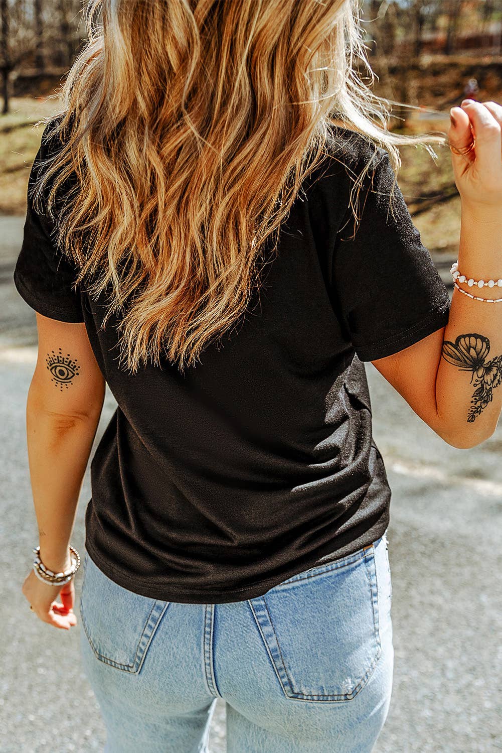 Sequined Halloween Spirit Patch Graphic T-Shirt