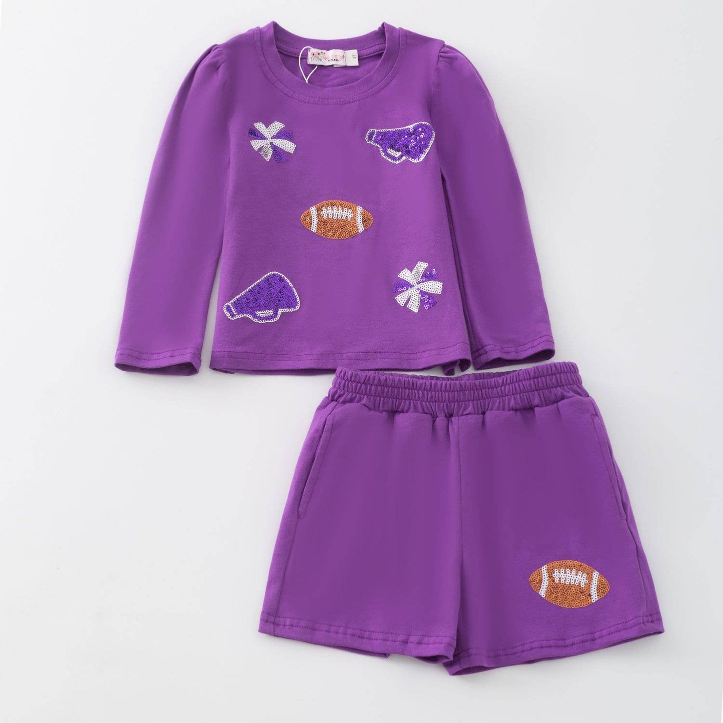 Girls Purple Sparkle Cheer Set