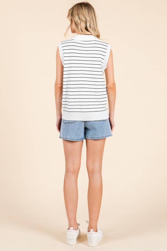Striped Sweater Vest Top
