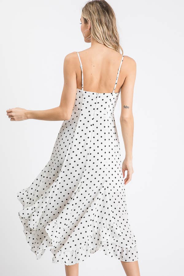 Asymmetrical Hem Sleeveless Midi Dress