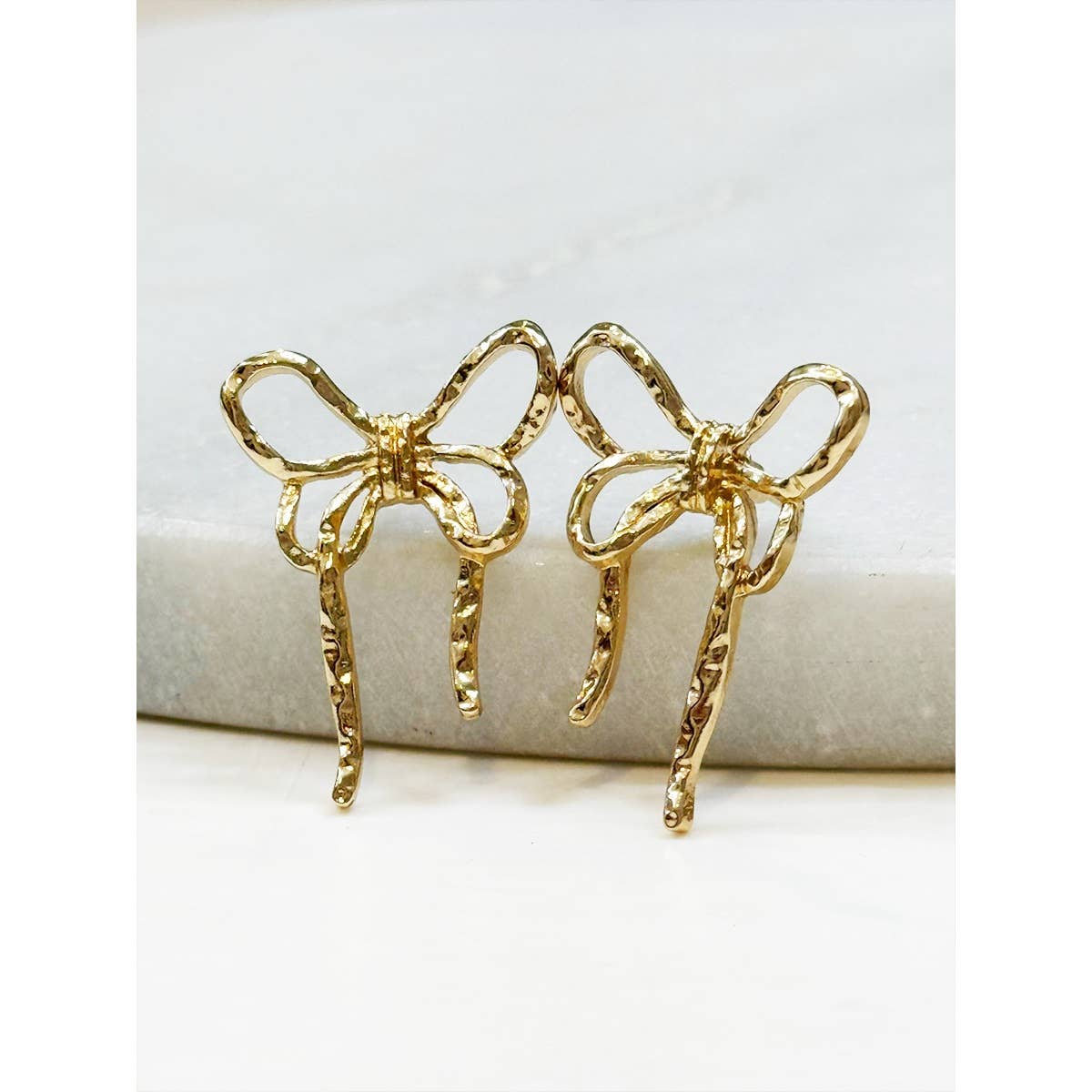 Hammered Bow Earrings
