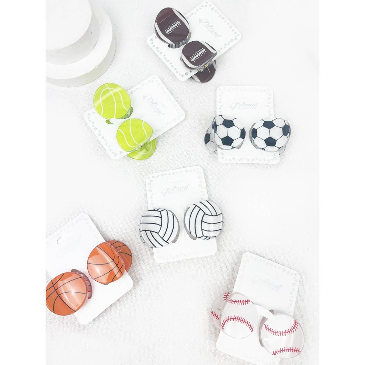 Sports Ball Theme Medium Size Claw Clips