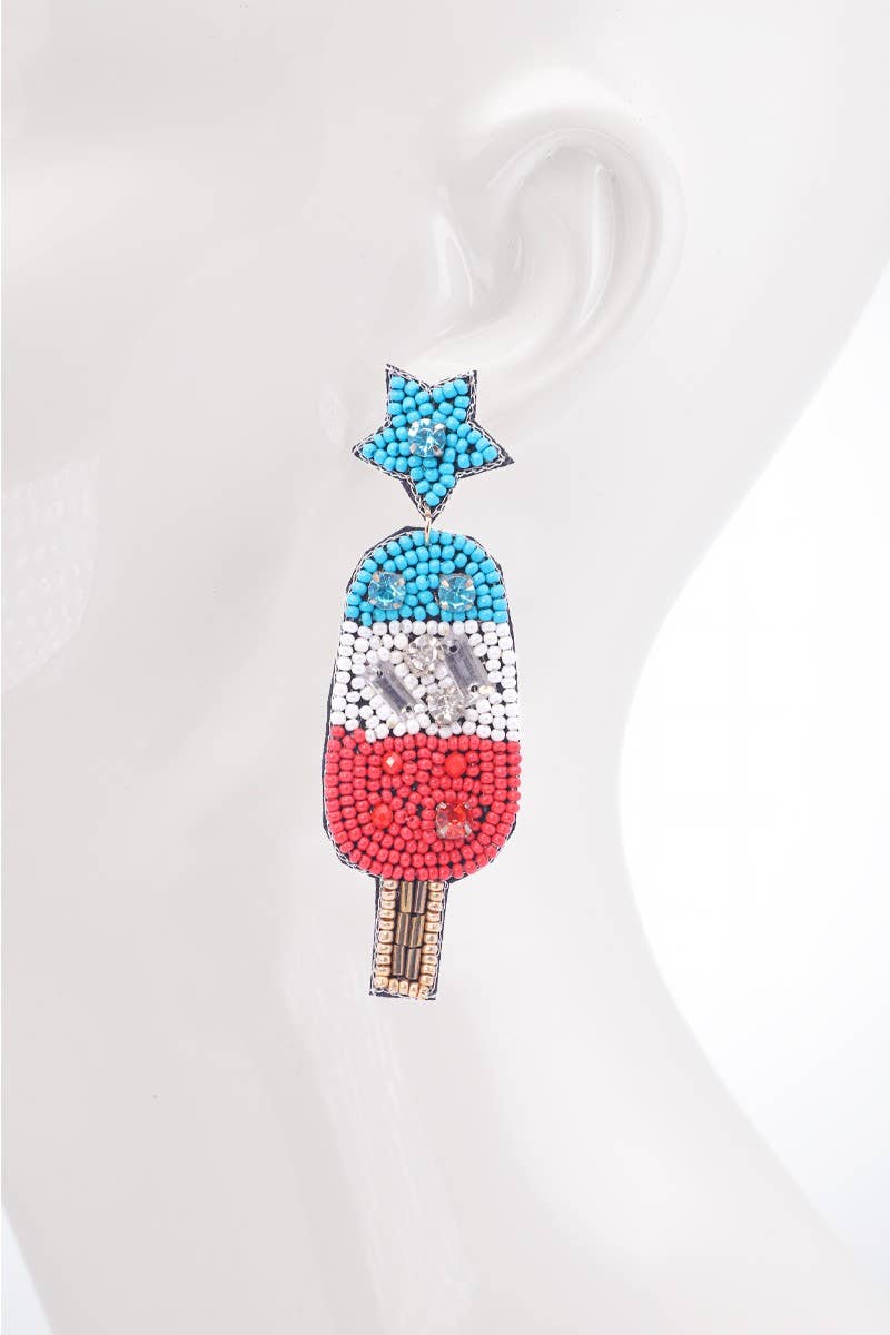 American Beaded Ice cream Drop Earrings