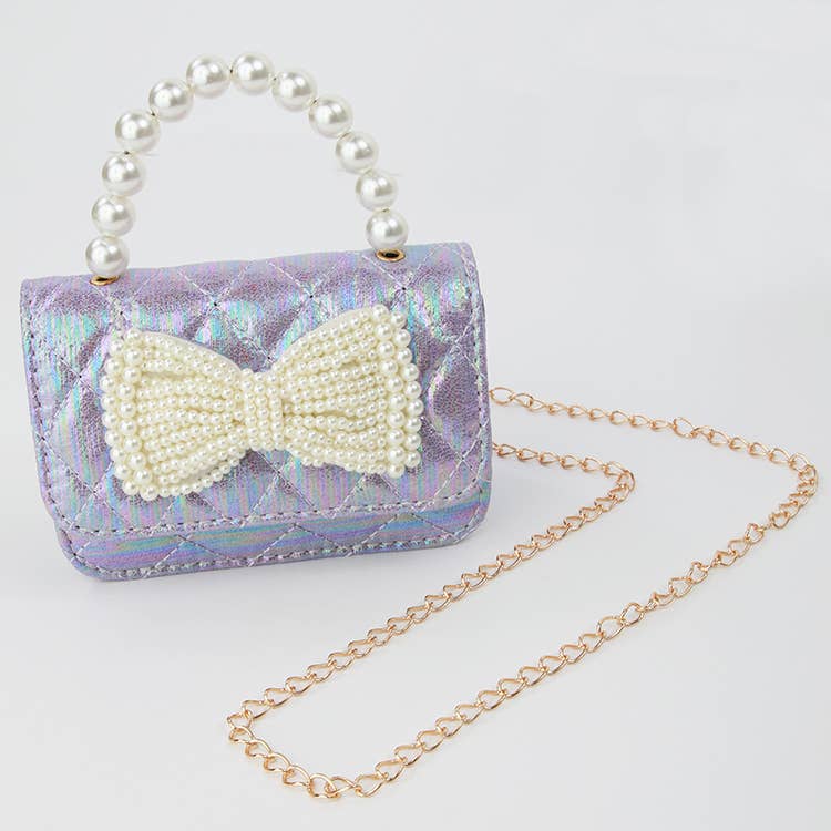 Shimmer Pearl Bow Purse ~ Kids