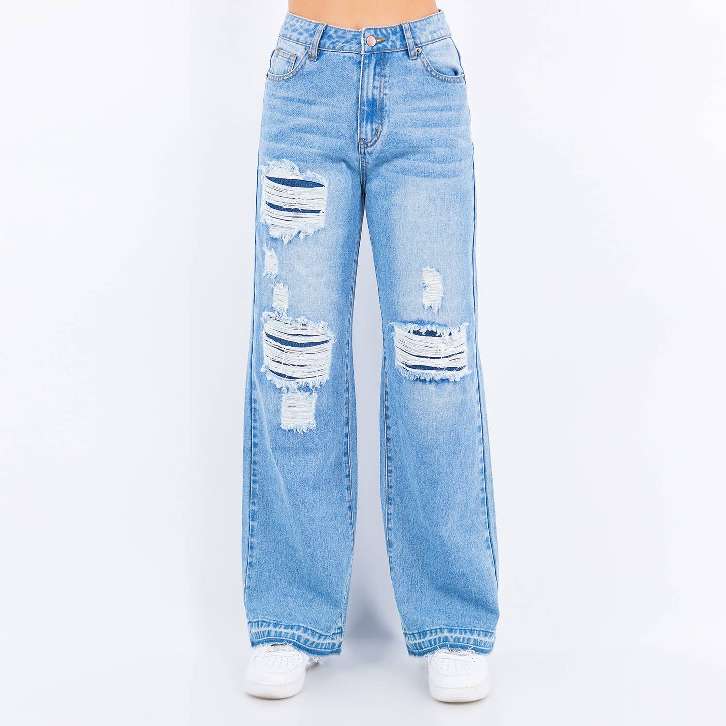 WIDE LEG RELEASED HEM JEANS