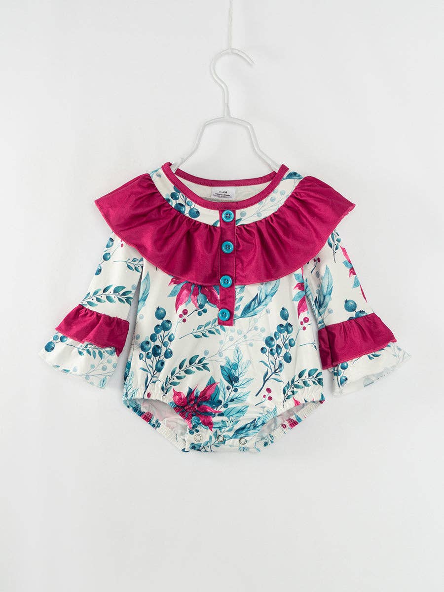 Flower Ruffle Baby Girl Romper
