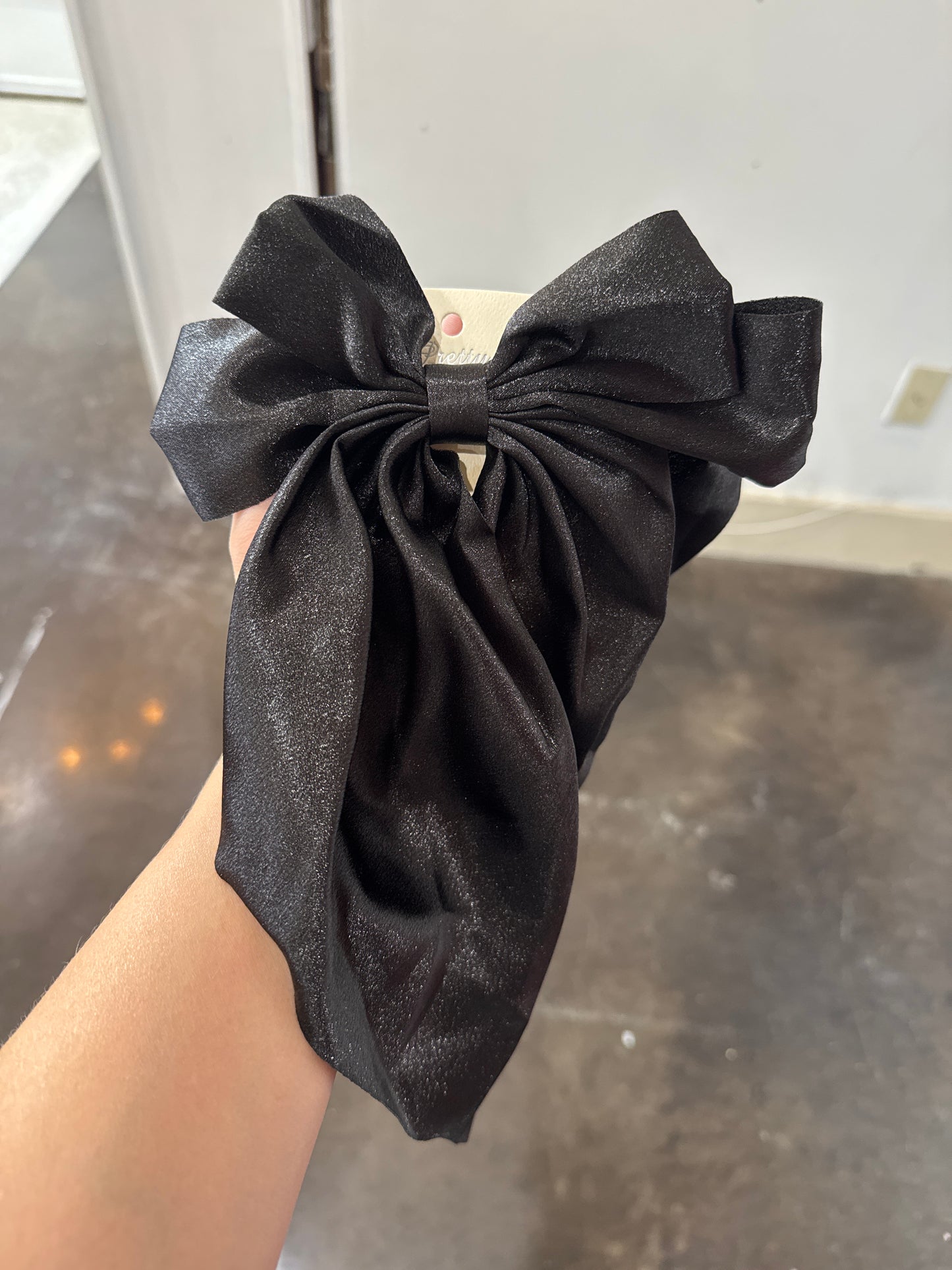 Solid Long Tail Satin Hair Bow Clip