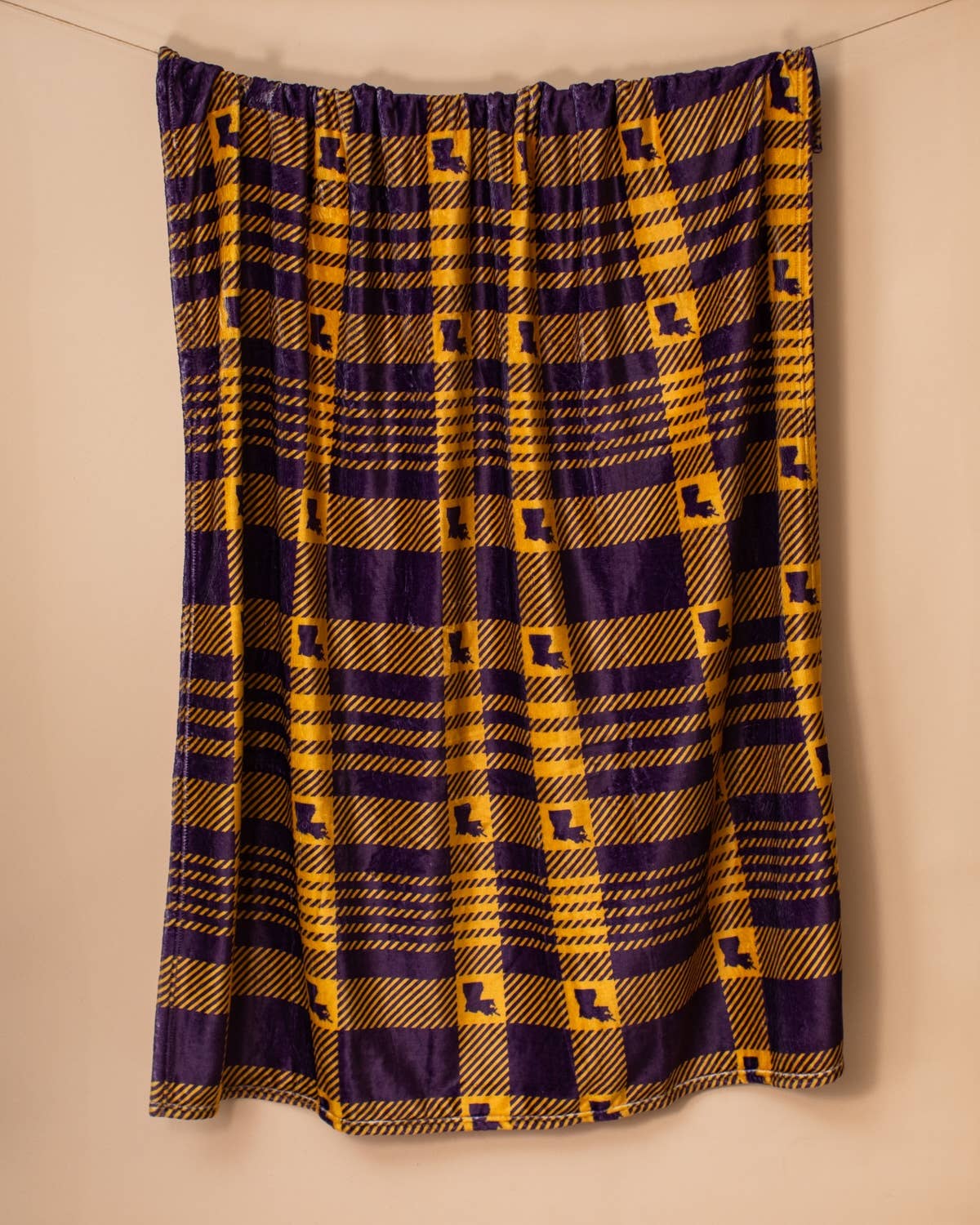 Louisiana Plaid Throw Purple/Yellow 50x60