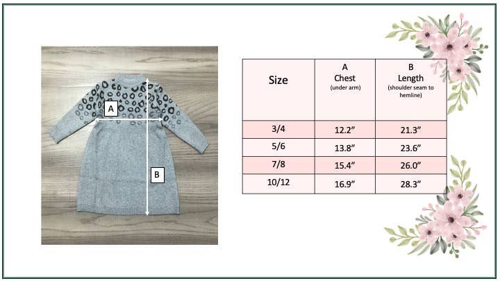 Kids Gray & Black Leopard Print Long Sleeve Sweater Dress