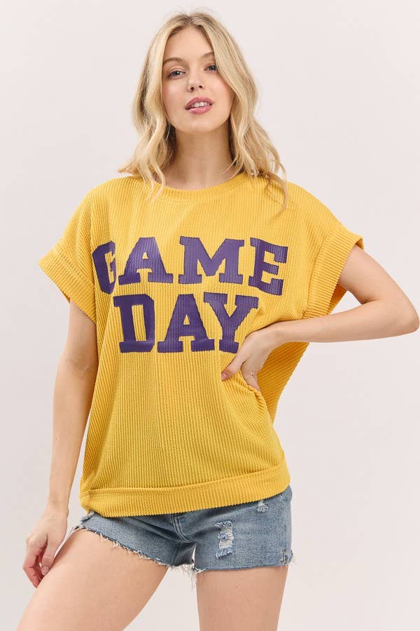 Game Day Ribbed Knit Top