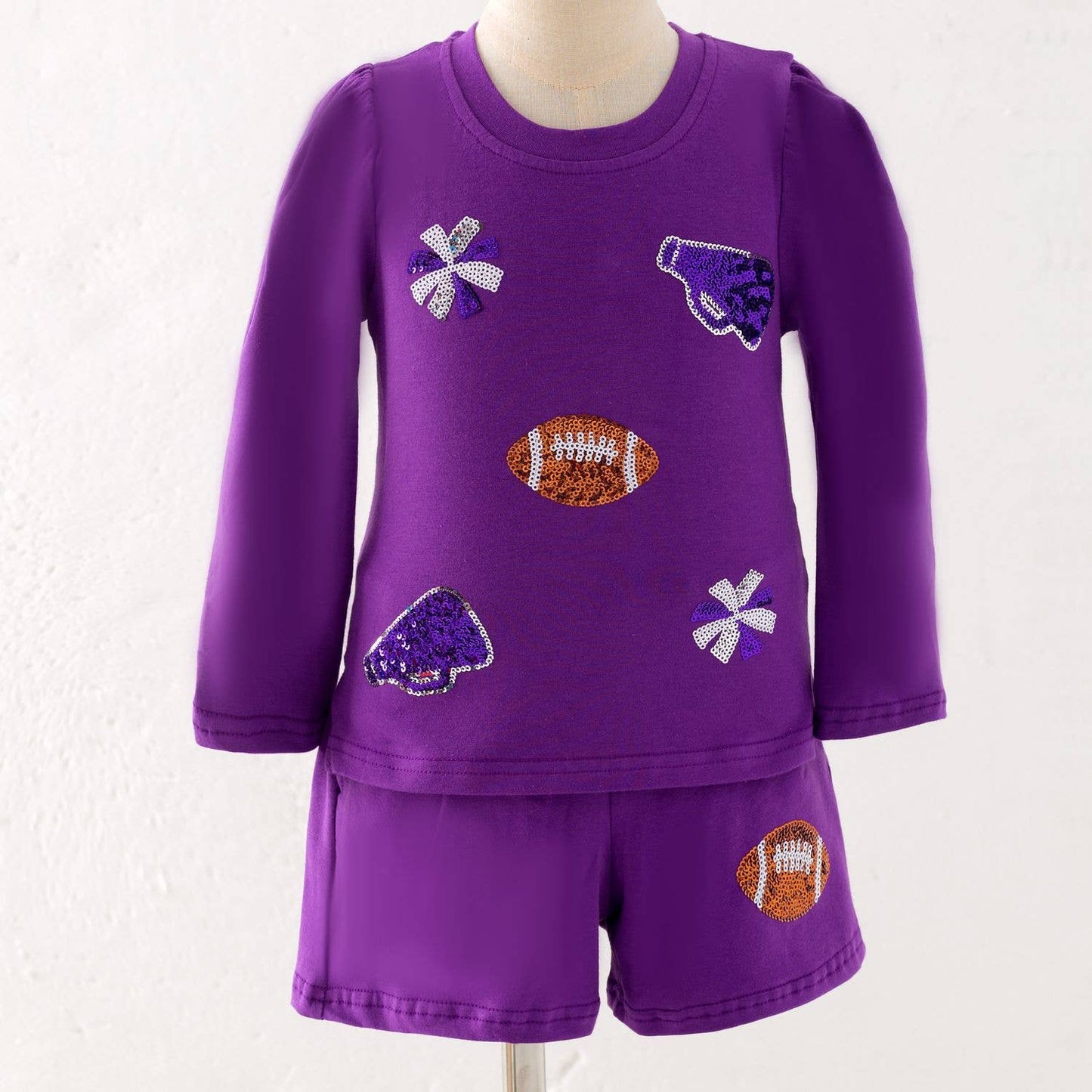 Girls Purple Sparkle Cheer Set