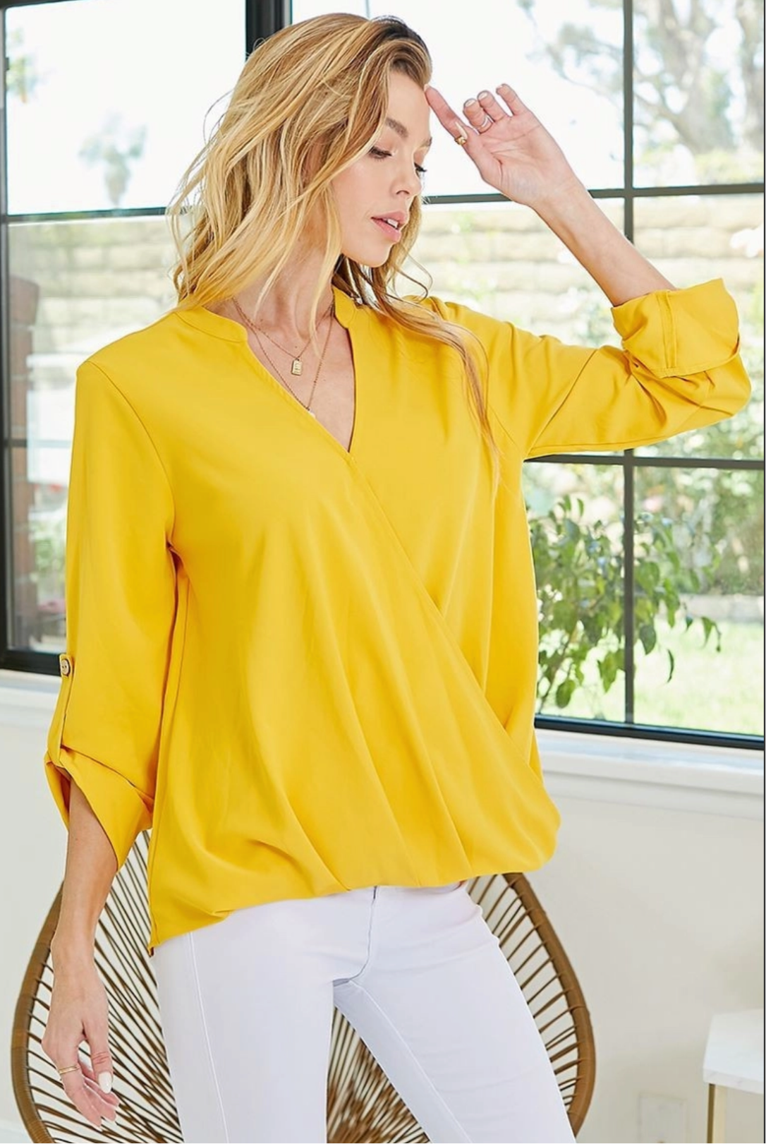 Mustard Cross Over Top