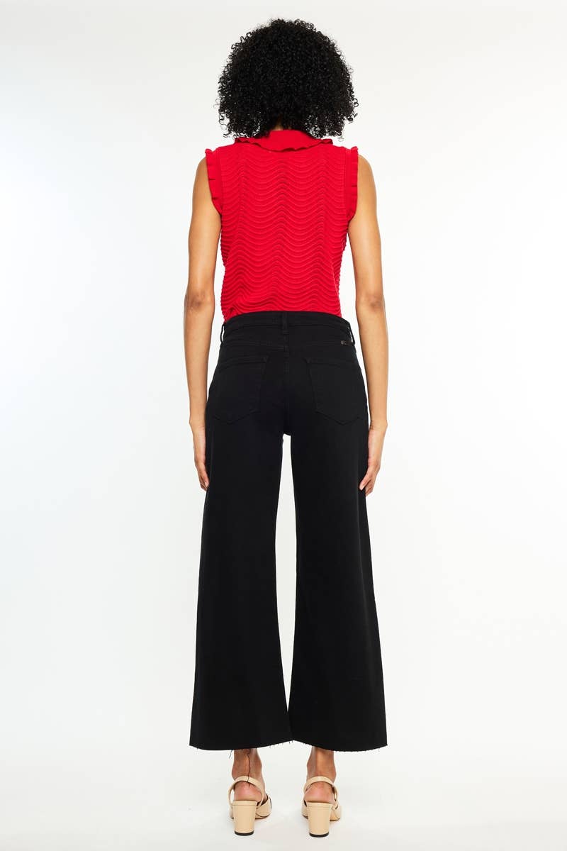 HIGH RISE CROP WIDE LEG JEANS