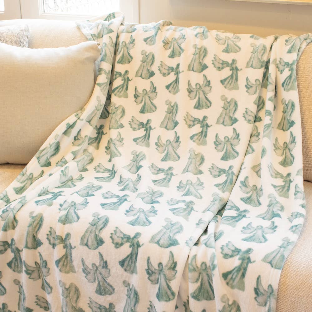 Joyce Angel Throw Blue/White 50x60