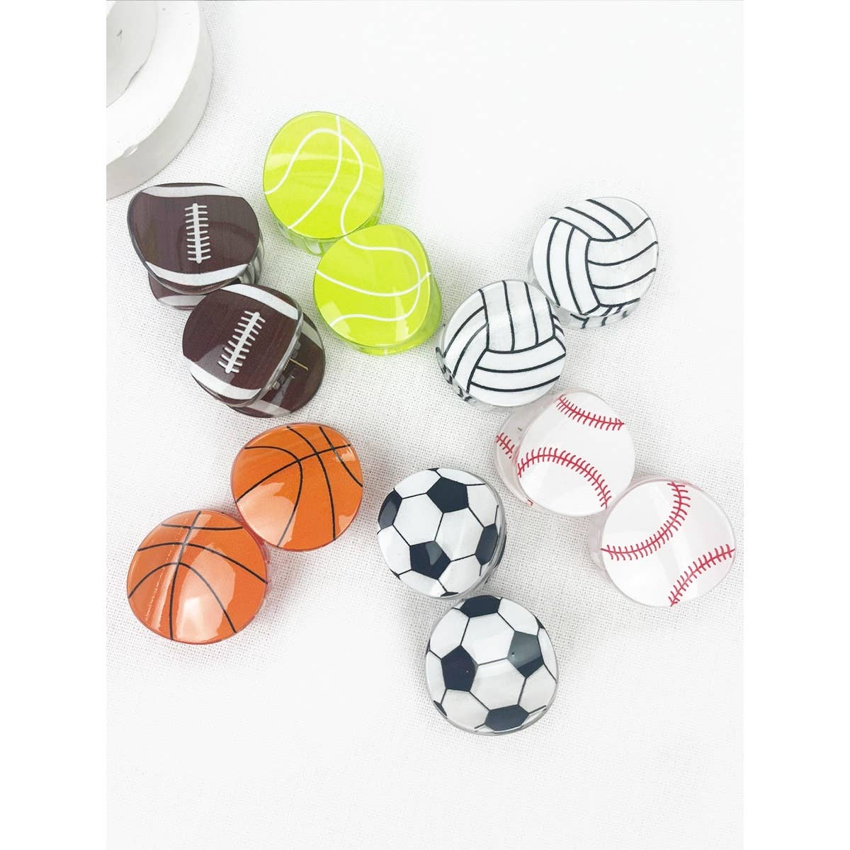 Sports Ball Theme Medium Size Claw Clips