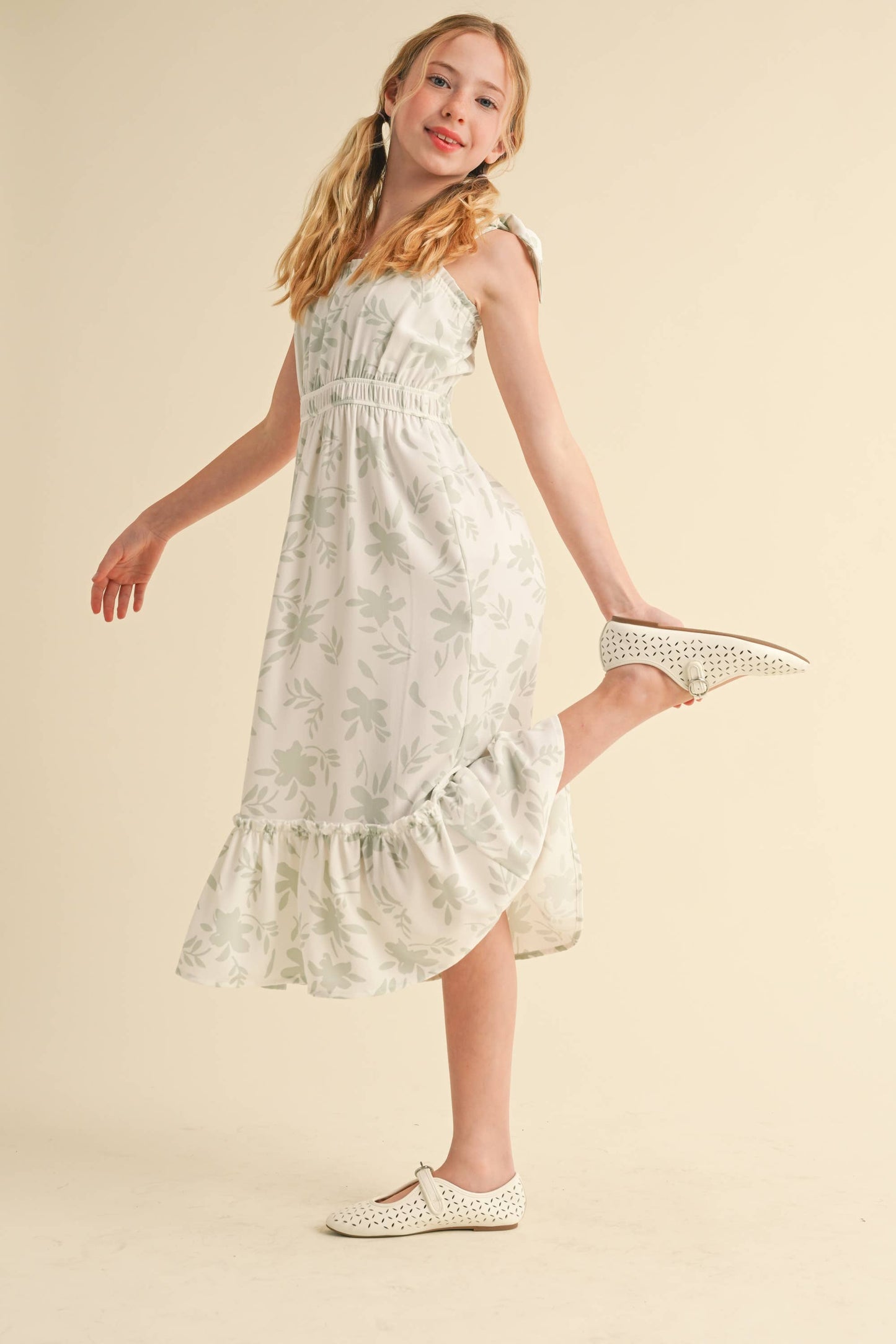 TWEEN GIRLS KIDS STRAPPY JULIETTE WAIST MIDI DRESS