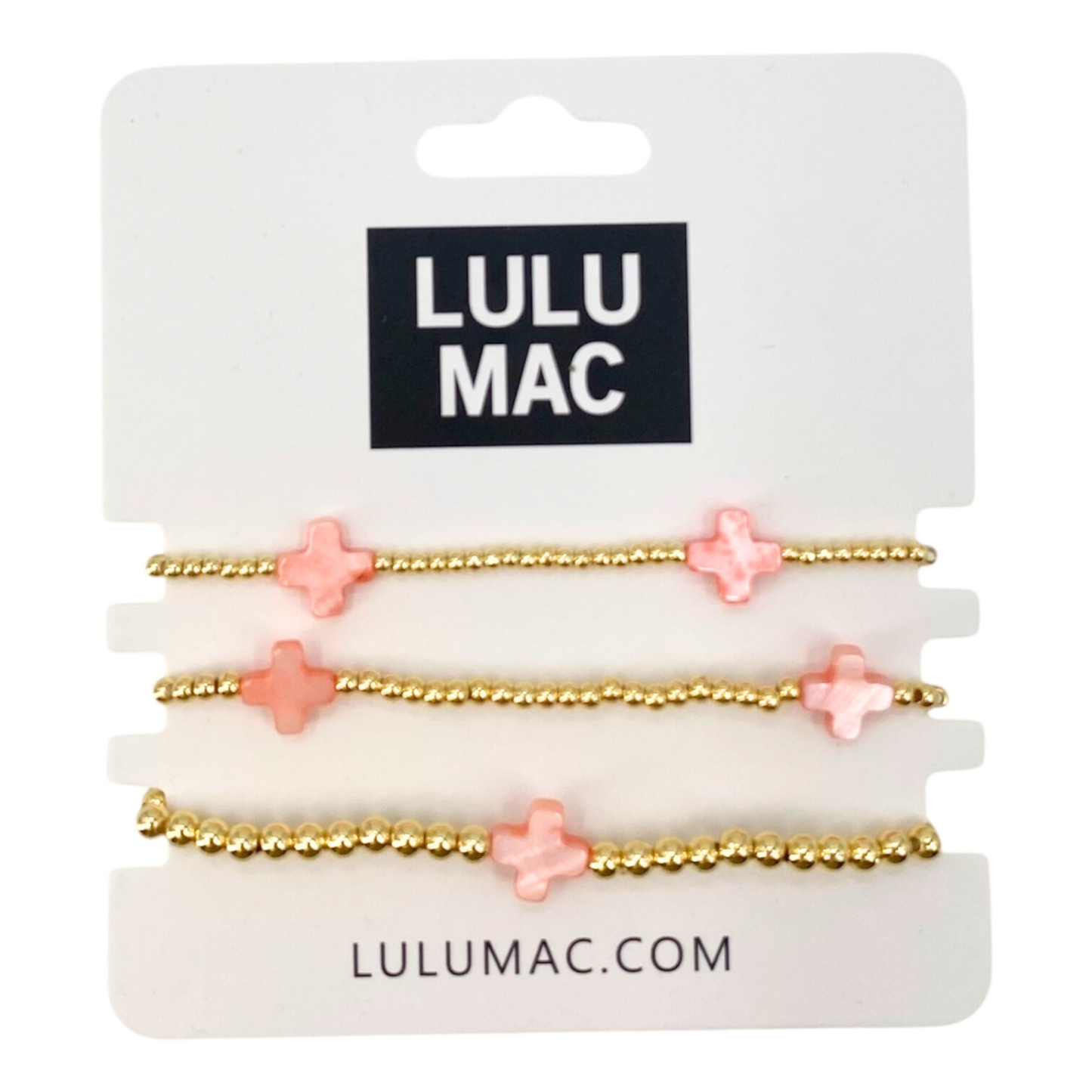 3 piece Pink Cross Lulu Mac Bracelets