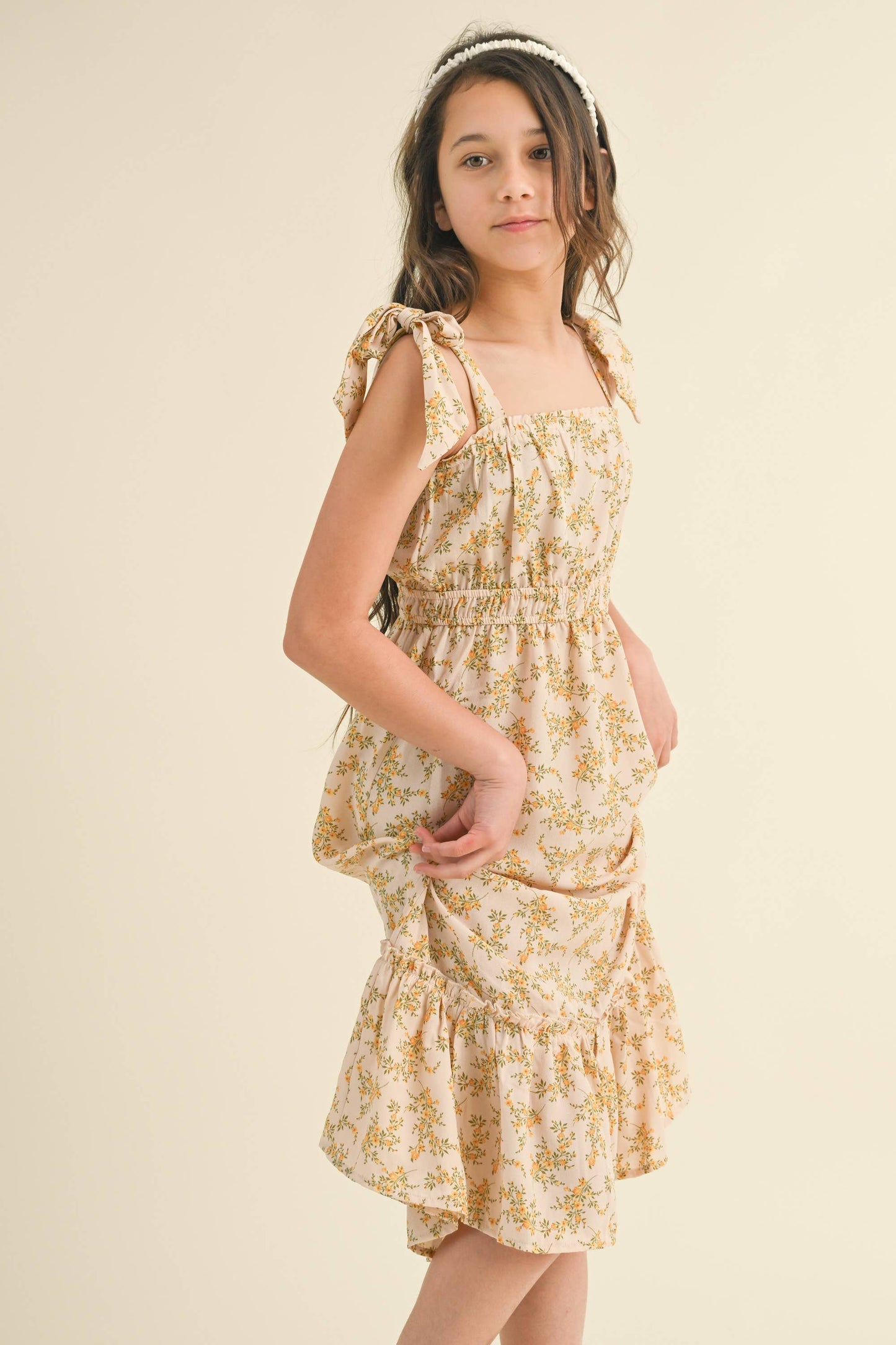 TWEEN GIRLS KIDS STRAPPY JULIETTE WAIST MIDI DRESS