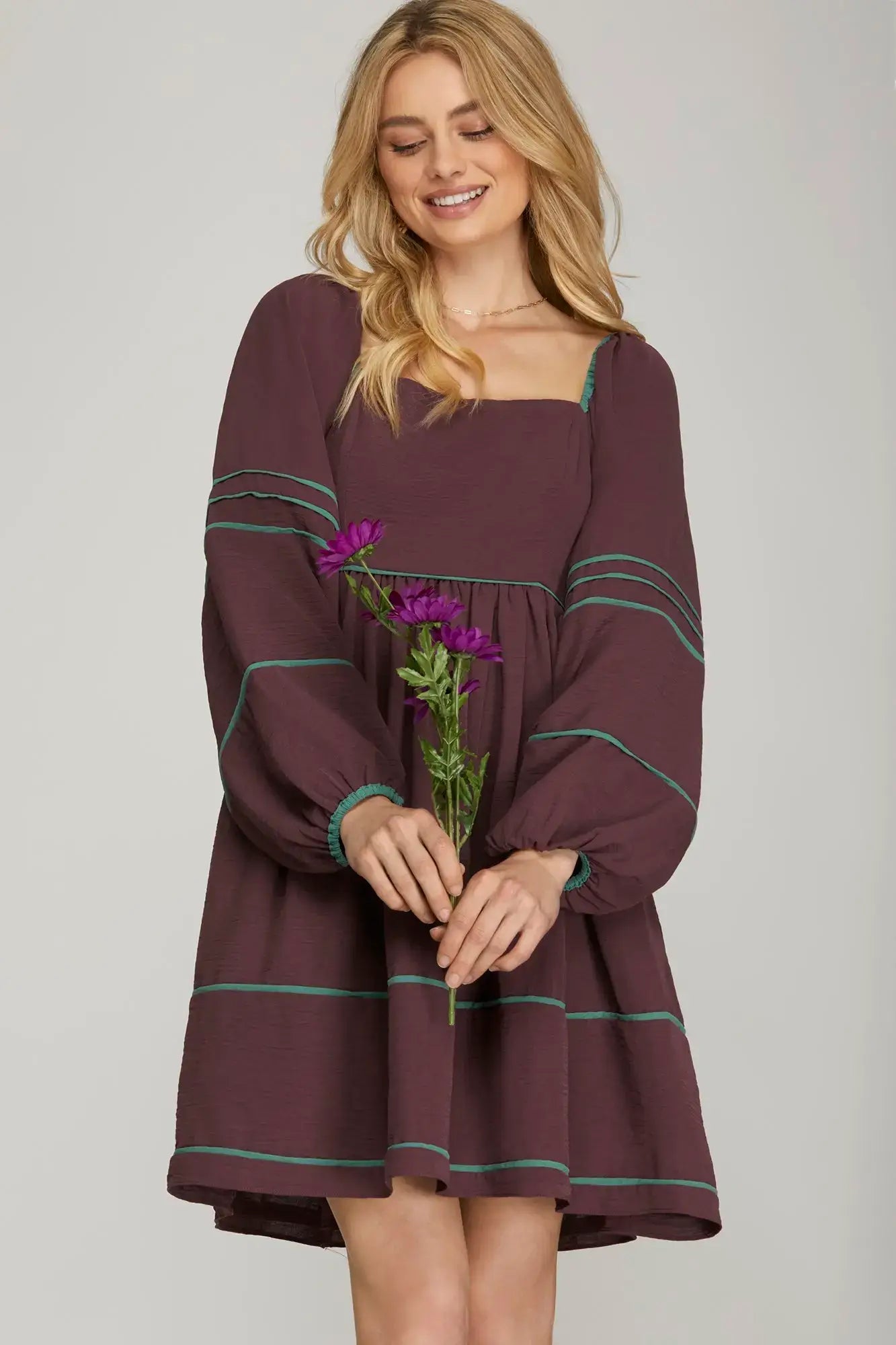 Lyla Long Slv. Contrast Dress