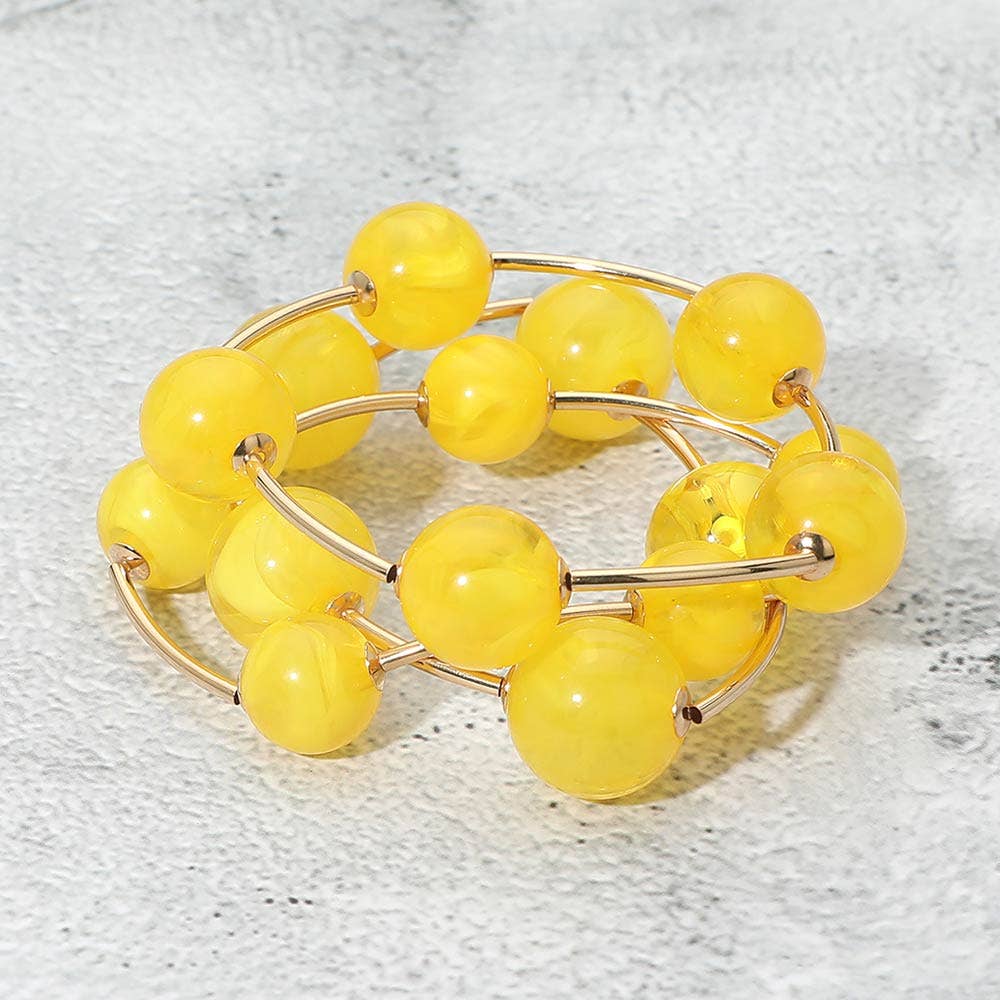 3PCS - Metal Ball Station Stretch Bracelets