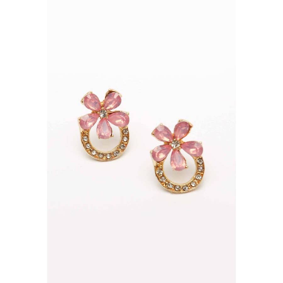 Mini Crystal Flower Earrings