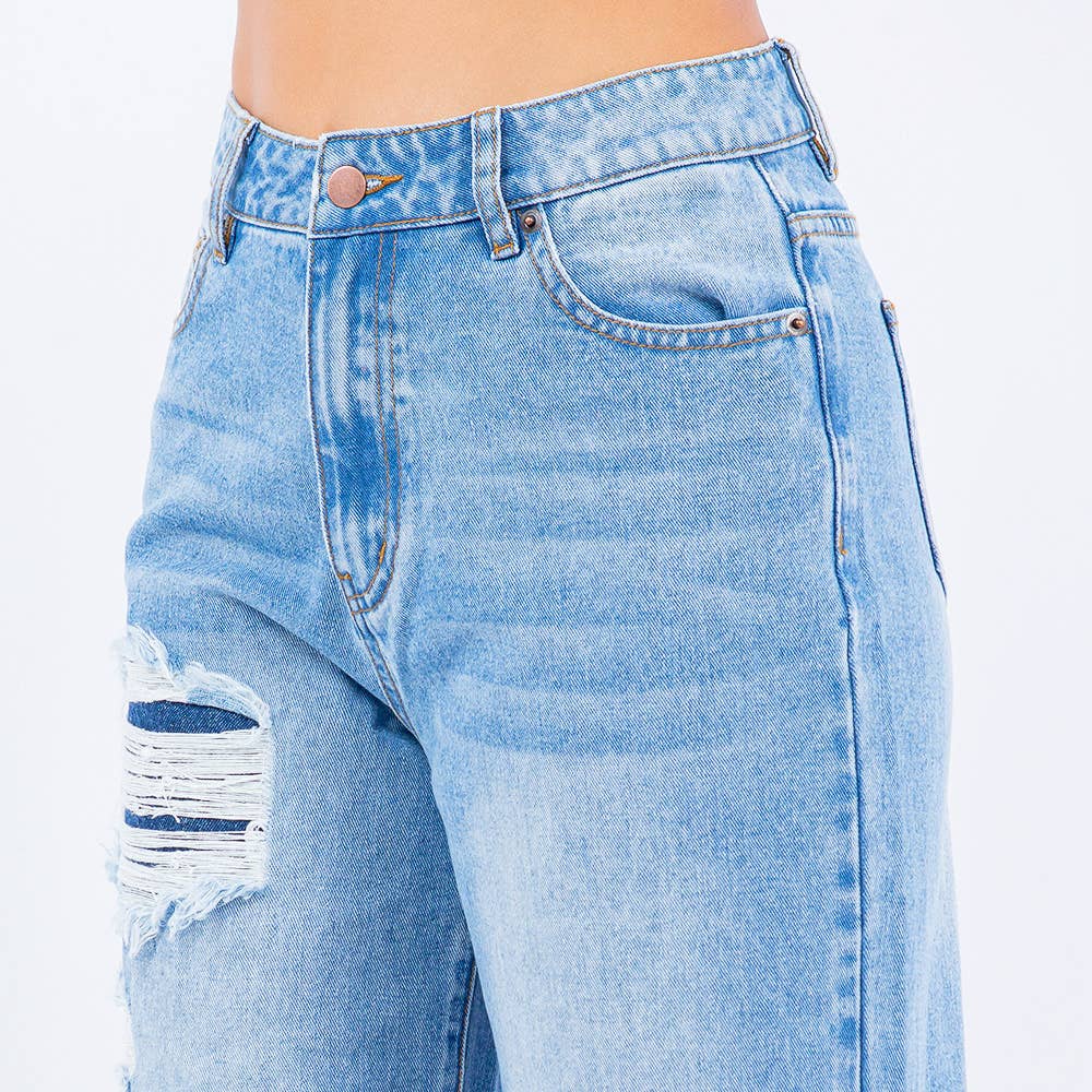 WIDE LEG RELEASED HEM JEANS