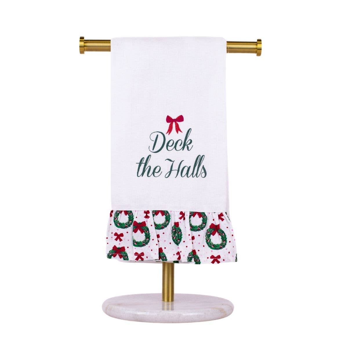 Deck the Halls Ruffle Hand Towel 20x28