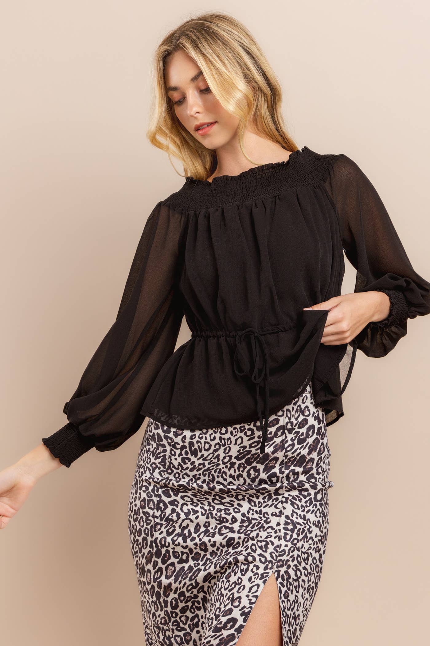 Off Shoulder Long Sleeve Top