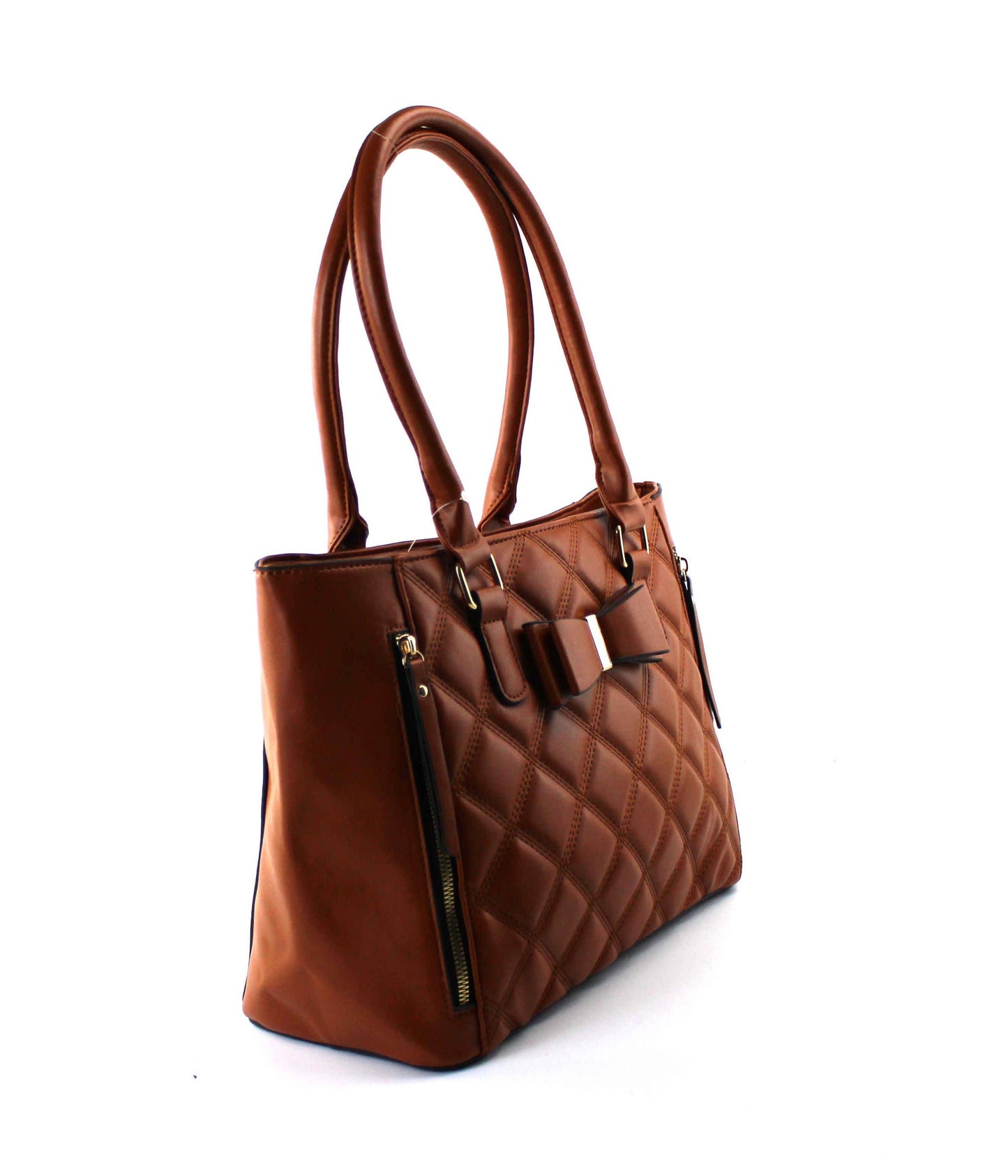 Quilted Satchel with Wristlet